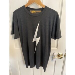 Aviator Nation Lightning Bolt Graphic Tee Charcoal Gray, Men's Large